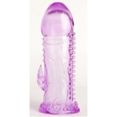 Фиолетовая гелевая насадка с шипами - 13 см. - Toyfa Basic - в Арзамасе купить с доставкой