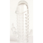 Гелевая прозрачная насадка с 2 отростками - 13 см. - Toyfa Basic - в Арзамасе купить с доставкой