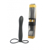 Черная насадка на пенис для двойной стимуляции Mojo BlackJack - 15 см. - Seven Creations - в Арзамасе купить с доставкой