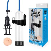 Прозрачная вакуумная вибропомпа Sex Expert с насадкой-вагиной - Sex Expert - в Арзамасе купить с доставкой