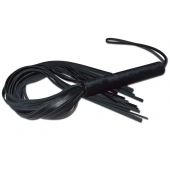 Чёрная кожаная плеть с жесткой ручкой - 63 см. - Sitabella - купить с доставкой в Арзамасе