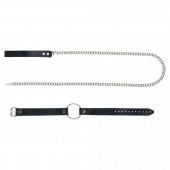 Черный поводок и чокер с кольцом Rada - Rebelts - купить с доставкой в Арзамасе