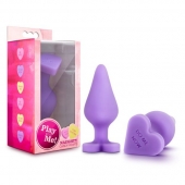 Фиолетовая анальная пробка Naughty Candy Heart Do Me Now - 8,9 см. - Blush Novelties - купить с доставкой в Арзамасе