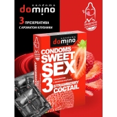 Презервативы для орального секса DOMINO Sweet Sex с ароматом клубничного коктейля  - 3 шт. - Domino - купить с доставкой в Арзамасе
