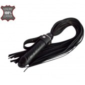 Черная плеть  Ковбой  с ручкой-фаллосом - 55 см. - Sitabella - купить с доставкой в Арзамасе