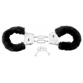 Меховые чёрные наручники Beginner s Furry Cuffs - Pipedream - купить с доставкой в Арзамасе