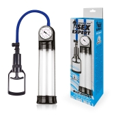 Прозрачная вакуумная помпа Sex Expert с манометром - Sex Expert - в Арзамасе купить с доставкой