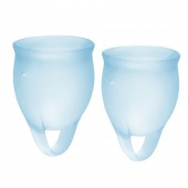 Набор голубых менструальных чаш Feel confident Menstrual Cup - Satisfyer - купить с доставкой в Арзамасе