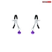 Оригинальные зажимы на соски с фиолетовыми шариками - Notabu - купить с доставкой в Арзамасе