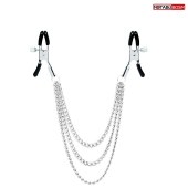 Оригинальные зажимы на соски с тройной цепочкой - Notabu - купить с доставкой в Арзамасе