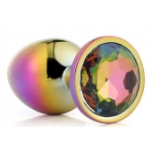 Голографическая анальная втулка с радужным кристаллом - 7,1 см. - Dream Toys - купить с доставкой в Арзамасе