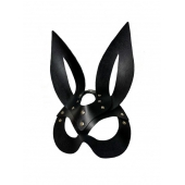 Черная кожаная маска зайки Miss Bunny - БДСМ Арсенал - купить с доставкой в Арзамасе