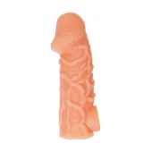 Телесная закрытая насадка с венками Cock Sleeve Size L - 17,6 см. - KOKOS - в Арзамасе купить с доставкой