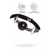 Черный кляп-шар на леопардовых ремешках Anonymo - ToyFa - купить с доставкой в Арзамасе