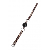 Черный кляп-шар на леопардовых ремешках Anonymo - ToyFa - купить с доставкой в Арзамасе