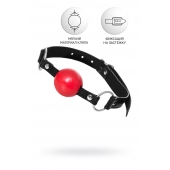 Красный кляп-шар на черных ремешках Anonymo - ToyFa - купить с доставкой в Арзамасе