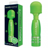 Светящийся в темноте жезловый мини-вибратор с кристаллами Mini Massager Glow In The Dark - Bodywand