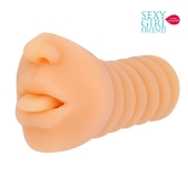 Телесный мастурбатор-ротик с высунутым язычком - Bior toys - в Арзамасе купить с доставкой