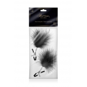 Зажимы на соски с черными пуховыми кисточками Sweet Caress Feather Nipple Clumps - Sweet Caress - купить с доставкой в Арзамасе