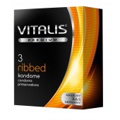 Ребристые презервативы VITALIS PREMIUM ribbed - 3 шт. - Vitalis - купить с доставкой в Арзамасе