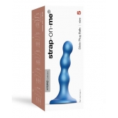 Голубая насадка Strap-On-Me Dildo Plug Balls size S - Strap-on-me - купить с доставкой в Арзамасе