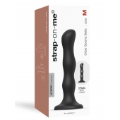 Черная насадка Strap-On-Me Dildo Geisha Balls size M - Strap-on-me - купить с доставкой в Арзамасе