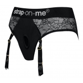 Черные трусики для насадок Diva Lingerie Harness - size M - Strap-on-me - купить с доставкой в Арзамасе