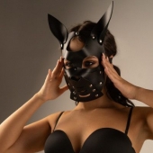 Черная маска  Собака  с ушками - Crazy Handmade - купить с доставкой в Арзамасе