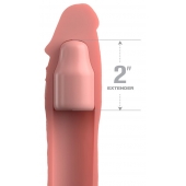 Телесная насадка-удлинитель 2 Inch Silicone X-tension with Strap - 20,3 см. - Pipedream - в Арзамасе купить с доставкой