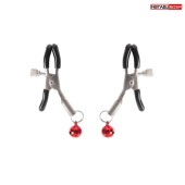 Серебристые зажимы на соски с шариками - Notabu - купить с доставкой в Арзамасе