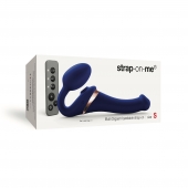 Синий безремневой страпон Multi Orgasm Size S с клиторальной стимуляцией - Strap-on-me - купить с доставкой в Арзамасе