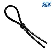 Черное силиконовое лассо с шариком для утяжки - Sex Expert - в Арзамасе купить с доставкой