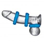Комплект из трех голубых эрекционных колец 3-Pack Ribbed Rider Cock Ring Set - BlueLine - в Арзамасе купить с доставкой