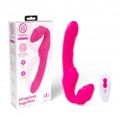 Розовый безремневой страпон на радиоуправлении Strapless Together - 22 см. - Together Toy - купить с доставкой в Арзамасе