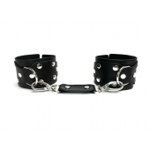 Черные кожаные наручники Sex Game - БДСМ Арсенал - купить с доставкой в Арзамасе