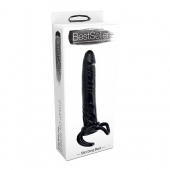 Чёрная насадка-фаллос для двойного проникновения INFLATABLE DILDO SLIM DONG  - 13,5 см. - Toyz4lovers - в Арзамасе купить с доставкой