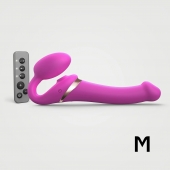 Ярко-розовый безремневой страпон Multi Orgasm Size M с клиторальной стимуляцией - Strap-on-me - купить с доставкой в Арзамасе