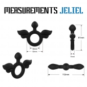 Черное эрекционное кольцо с крыльями Rooster Jeliel Angel - Velv or - в Арзамасе купить с доставкой