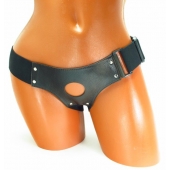 Трусики для страпона коричневого цвета - БДСМ Арсенал - купить с доставкой в Арзамасе