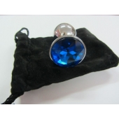 Анальное украшение BUTT PLUG  Small с синим кристаллом - 7 см. - Anal Jewelry Plug - купить с доставкой в Арзамасе