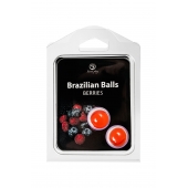 Набор из 2 шариков с массажным маслом Brazilian Balls с ароматом ягод - Secret Play - купить с доставкой в Арзамасе