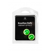 Набор из 2 шариков с массажным маслом Brazilian Balls с эффектом вибрации - Secret Play - купить с доставкой в Арзамасе