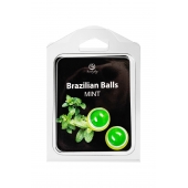 Набор из 2 шариков с массажным маслом Brazilian Balls с ароматом мяты - Secret Play - купить с доставкой в Арзамасе