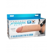 Полый страпон на ремнях 8’’ Hollow Silicone Strap-on - Pipedream - купить с доставкой в Арзамасе