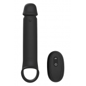 Черная насадка-удлинитель с вибрацией Vibrating Extender With Remote - Dream Toys - в Арзамасе купить с доставкой