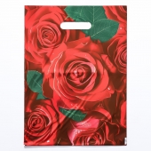 Пакет с цветочным принтом и вырубной ручкой (30х40 см) - Сима-Ленд - купить с доставкой в Арзамасе