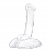 Стеклянный фаллоимитатор на подставке 7,5’’ Rideable Standing Glass Cock With Stability Base - 19 см. - Glas