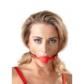 Силиконовый кляп-шар на чёрных ремешках Red Gag silicone - Orion - купить с доставкой в Арзамасе