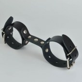Черные кожаные наручники-фиксатор - Sitabella - купить с доставкой в Арзамасе
