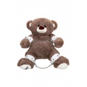 Бондажный набор: бурый мишка с белыми оковами и наручниками - Pecado - купить с доставкой в Арзамасе